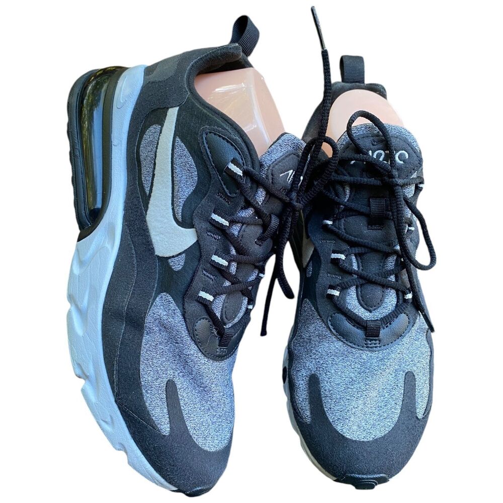 Nike Air Max 270 React AT6174-001 2019 Size to 8.5 Running Shoes Gray Black